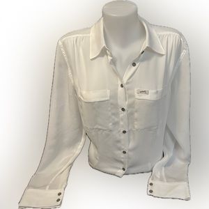 *Closet clear out* Guess sheer white blouse